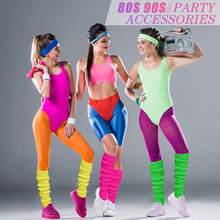 Long Leg Warmers Women 24 Inch Over Knee Knit Ribbed Leg Warmer Stirrup Yoga 80s Party Dance Ballet Supply - 黃色,綠色,玫瑰紅色 - 查看 3