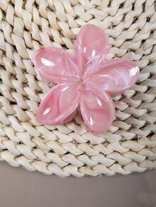 2个粉白相间8厘米/3.15英寸花卉渐变大号轻便塑料发夹，时尚百搭高端优雅简约纯色，适合日常外出、休闲、派对、通勤、度假、发型设计、洗脸、化妆、服装搭配、美发工具、卷发造型、旅行、美发工具、女士配饰、发饰、秋季、女士、时尚发饰沙滩夹 - 彩色 - 查看 4