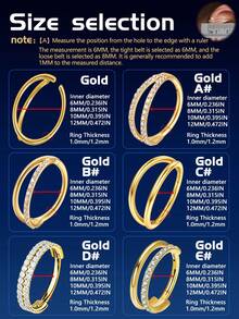 1 pieza Aro de cartílago nasal doble Aro de septum de acero inoxidable Joyería de perforación coclear Aro de septum Pendiente de cartílago Helix Trágus Oro Plata 18G 16G 8mm 10mm Uso diario/Viaje/Fiesta/Baile, Día de la Madre, San Valentín, Navidad, Regalo de joyería de cumpleaños para mujeres