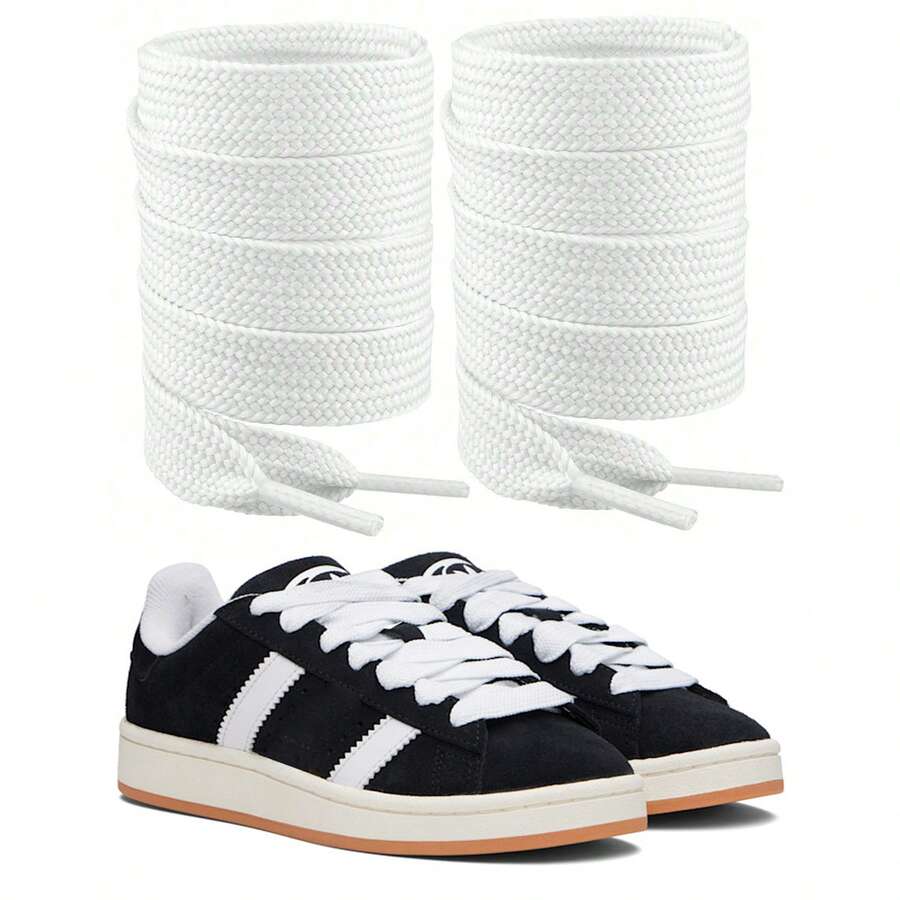 1 Pair 16MM Chunky Thick Flat Wide Jumbo Shoe Laces Replacement Laces For Sneaker Shoes - White - View 1