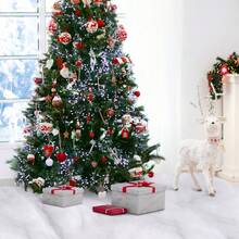 Snow Blanket, 3*8 FT Thick Xmas Fake Snow Blanket, Artificial Christmas Blanket For Christmas Village Display, Christmas Decorations, Fluffy Christmas Tree Base Cover, Winter Wonderland Decorations Home Decor Room Decor Christmas Decorations Home Christmas Gifts Christmas Decor - White - View 10