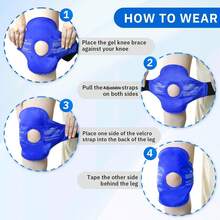 Extra-Large Reusable Knee Cold Pack Ice Bag – Nylon Hot/Cold Compress With Elastic Strap For Knee, Wrist, Ankle & Foot – Durable Nylon Fabric, Adjustable Strap, Cooling & Warming For Sports Relaxation & Recovery - One Size Fits All - View 4