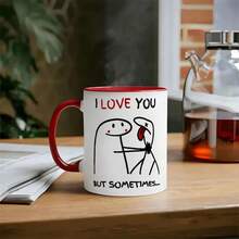 1 pezzo Tazza in ceramica con motivo LOVE, tazza da caffè, tazza da latte, tazza da tè, adatta per bevande calde e fredde, perfetta per caffè/tè, lavabile in lavastoviglie e microonde, regalo di San Valentino, regalo di compleanno, per casa e ufficio, adatta per coppie e amici