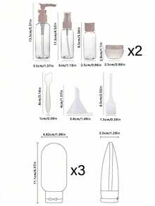 11 pièces/set Ensemble de bouteilles de voyage rechargeables pour cosmétiques, contenants vides pour liquides. Bouteilles de voyage rechargeables, étanches, pressables, d'une capacité de 60 ml. Essentiels pour le shampoing, le revitalisant, la lotion corporelle, le gel douche. Sous-emballage pour la décoration de la maison, du salon, de la chambre à coucher, de la salle de bain. Accessoires pour les voyages, les mariages, les fêtes, les anniversaires, les cadeaux pour maman, papa, amis. Nouvel an, accessoires, cadeaux amusants, essentiels de voyage