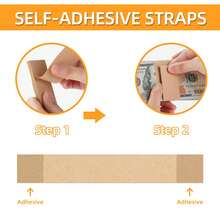 30/50/100pcs Brown Kraft Paper Cash Straps, Self-Adhesive Bill Bundling Bands For Cash Packaging And Money Organization - Multicolor - View 7