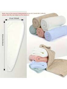 1条/4条装柔软超细纤维干发巾 - 速干、超强吸水、温和呵护女性及女孩卷发或受损发质，纯色浴室配件，浴帽，美发沙龙产品及配件，美容旅行必备 - 彩色 - 查看 2