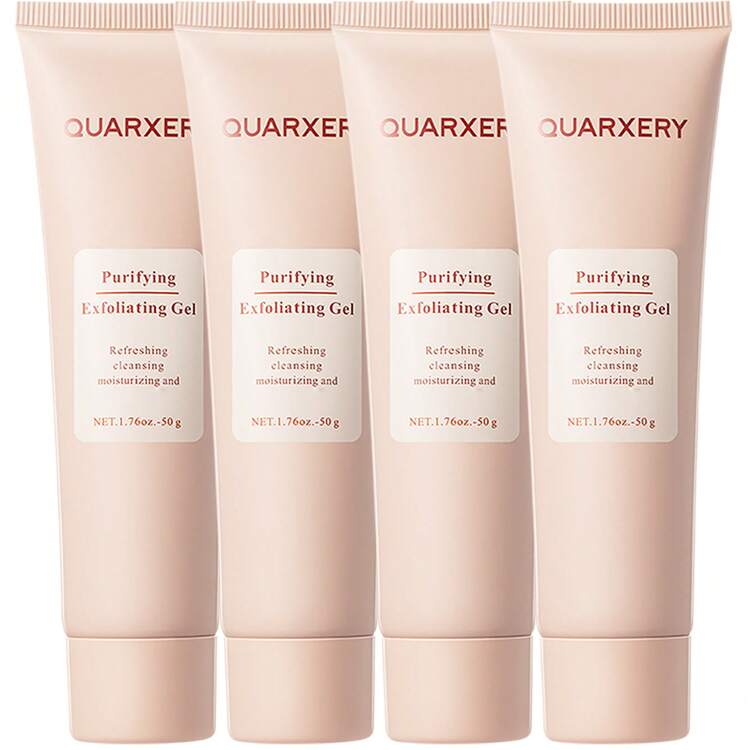 Gel Exfoliante Purificante 4 Piezas - Suave para Rostro, Limpia Suciedad, Aceites y Contaminação | Hidrata, Regula Equilibrio Agua-Aceite, Apto para Todas las Pieles (Grasa, Seca, Mixta) - transparente - Añade 8