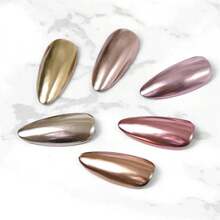 Aimall Chrome Nail Powder Set: 6 Colors Metallic Gold Chrome Nail Powder Mirror Effect Holographic Chameleon Pigment Chrome Powder For Gel Nails Manicure Nail Glitter Dust For Nail Art Decorations - 06 - View 3