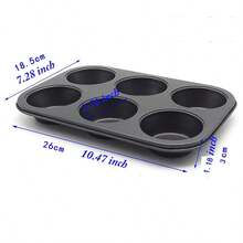 1 Set - 6/12/24 Cup Non-Stick Muffin And Cupcake Baking Pans - Durable Carbon Steel, Easy Release, Suitable For Baking Trays, Also For Brownies. Essential For Kitchen Oven Safety.