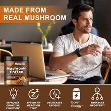 M INCH Mushroom Coffee For Smoothies/Latte, Mushroom Powder Blend (57 Servings) With Lions Mane, Reishi, Cordyceps, Turkey Tail, Chaga - Mushroom Supplement For Energy, Focus, Immune- 8 Oz - 8 oz - Xem 3