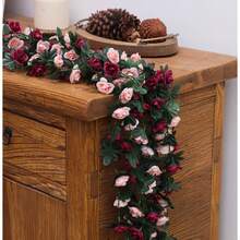 1/4/8/25 pièces Roses artificielles de 240 cm, plantes de vigne, cadeau de la Saint-Valentin, décoration de la maison, décoration de table à manger, décoration de chambre à coucher, matériel de décoration de mariage, matériel d'arrangement de fleurs de jardin extérieur, décoration de Nouvel An, décoration d'automne