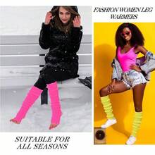 Long Leg Warmers Women 24 Inch Over Knee Knit Ribbed Leg Warmer Stirrup Yoga 80s Party Dance Ballet Supply - 黃色,綠色,玫瑰紅色 - 查看 6