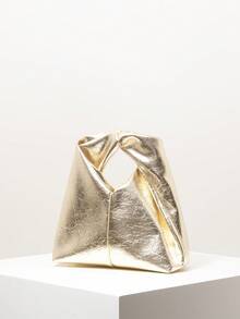 Bridal Party Ruched Handbag, Prom Bag, Asymmetric Bag, Prom Accessories, Elegant Women's Bag, Wedding Items, Fall Purse (Pattern Random) - Gold - View 2