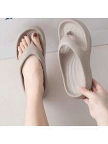 女士/男士时尚厚底人字拖，适合夏季户外，情侣防滑拖鞋，适合浴室和沙滩