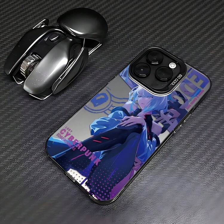 Estilo Cyberpunk de Anime Lucina Chica  16 15 14 13 12 11 Pro Max X XR XSMAX 8 13 Plus Funda Trasera Antigolpes Mate - Plateado - Añade 4