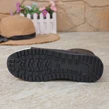 Plus Size Fashion Women's Boots, Classic Black Boots With Side Zipper, Women's Ankle Boots, Flat, Breathable, Autumn/Winter Boots - Black - View 1