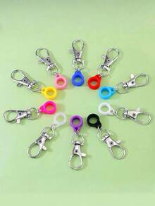 Retractable Pen Clips With Adjustable Silicone Anti-Lost Rope, Silicone Grip, Metal Carabiner Accessory, Colorful Pen Clip For Nurses And Doctors, Badge Reel And Lanyard, School Supplies, Random Colors