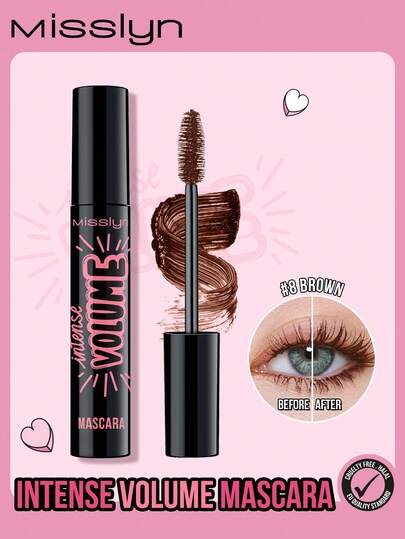  MISSLYN-Intense Volume Mascara, Intense Volume Up, Quick Drying, Long Lasting, Dramatic Volume, Volumizing Effect, Define Eyelash, Highly Pigmented, No Clumping, Intense Color, Brand Beauty Makeup, Face Paint Cosmetic, For Women & Girls, Perfect For Winter, Ideal For Y2K, Fancy Fashion, Suitable For Birthday, Best Gift, Valentine's Day Gifts, Party Ready, New Year Gift, Best Color,Vegan & Cruelty-Free