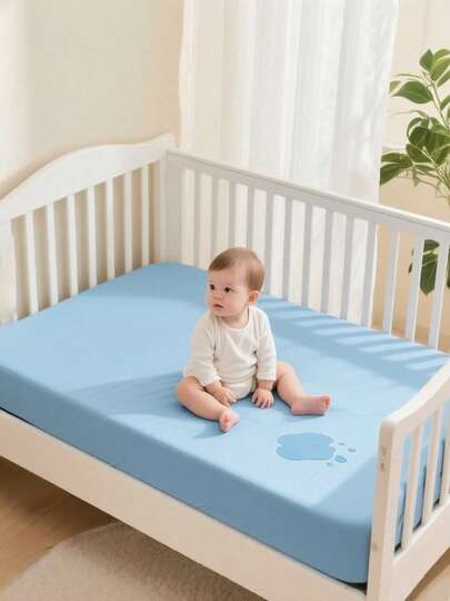1 pieza Protector de colchón impermeable para bebé, suave y transpirable, lavable a máquina, adecuado para primavera/verano