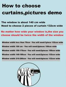 1pc Rod Pocket Sheer Curtain For Kids Room/Nursery, Light Filtering & Dust Proof - Multicolor - View 4