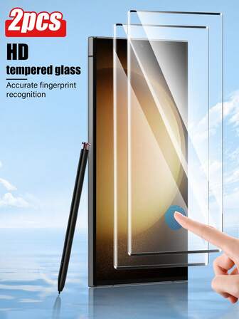 2 Stück Fingerabdruck-Entsperrung Hochauflösende Bildschirmschutzfolie kompatibel mit Samsung Galaxy S21/S22/S23/S24 Ultra/Galaxy S24 FE/S25 Ultra/S25 Edge, Stoßfest, Kratzfest, Wasserdicht Handy Zubehör Bildschirmschutz Essentials, Geeignet für täglichen Schutz, Büro, Zuhause Handy Displayschutz stoßfest und kratzfest