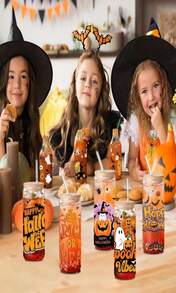 Shejdgart UV DTF Cup Wrap - 8 Sheets Halloween UV DTF Cup Wraps For 16 OZ Pumpkin Spooky Vibes UVDTF Cup Wraps Cute Ghost Bat Waterproof UV DTF Transfer Stickers For Glass Cup Wood DIY Crafts