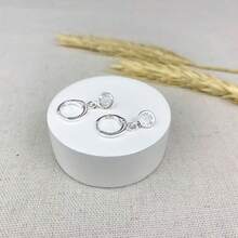 Fashion Sparkling Necklace And Earrings Set With Round  Pendant, 925 Silver Plated - Bạc - Xem 8