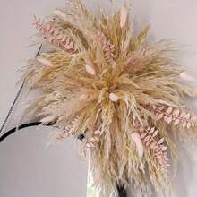 1pc 35inch Elegant Boho Wedding Arch Decor - Natural Pampas Grass Elegant Boho Wedding Arch Decor - Natural Pampas Grass - Autumn & Winter Seasonal Decor, Rattan Material, Versatile For Christmas, - Hanging Pampas Mirror Surround, Wall Decor, Event Backdrop, Salon Signage Home Decor Christmas Decorations Room Decor