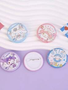 1/5/7 piezas Pines de mochila de Cinnamon Roll de dibujos animados de Sanrio, aretes de plata, pines de mochila, pines de dibujos animados de anime, accesorios de joyería de moda para vaqueros