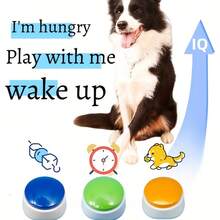 8个/1个狗狗语音通话按钮套装，8种颜色，带录音功能，狗狗训练响片，用于沟通交流，带30秒可录音功能的语音按钮，宠物训练蜂鸣按钮，适用于狗狗
