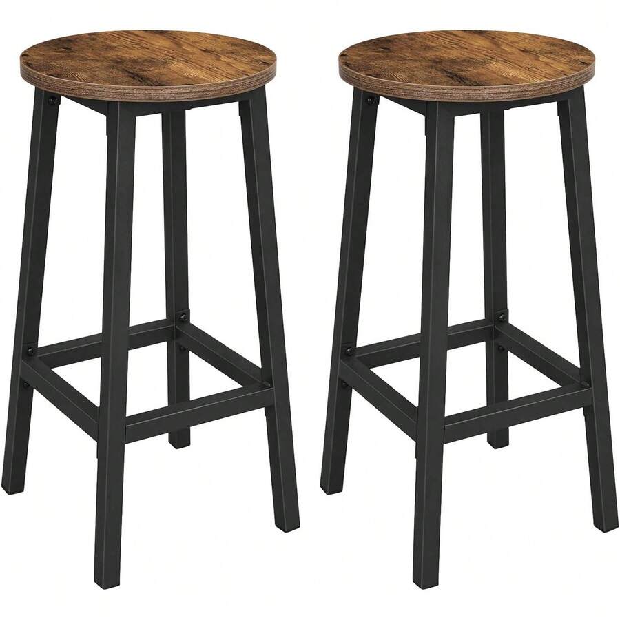 Barstools - Rustic Brown + Black - View 1