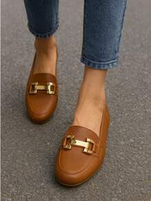 Women Loafers Shoes - 駝色 - 查看 2