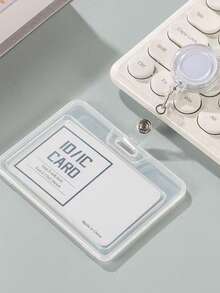 10pcs Horizontal Waterproof Clear ID Card Sleeves: Secure Your Bank Cards & IDs! Back To School - White - View 23