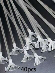 10/20/30 件塑料气球固定扣和固定棒，派对用简约透明气球架 - 透明色 - 查看 5