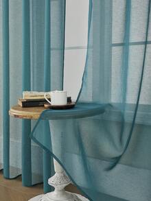 1 件白色雪纺薄纱窗帘，设计用于过滤光线同时保持透明，适用于卧室、办公室、厨房、客厅、书房和家居装饰。﻿ - 綠色 - 查看 9