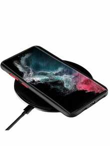 1pc Wireless Charging Matte Acrylic PC Phone Case Compatible With Samsung & IPhone Smartphones - Black - View 4