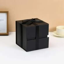 1 件方形丝带礼盒，带蝴蝶结的折叠礼盒，生日礼物，化妆品礼盒，节日礼物包装盒 - 彩色 - 查看 31