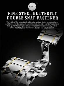 BINBOND 2 件情侣石英表罗马数字时尚不锈钢防水男士腕表女士情侣手表情人节礼物 - 白色 - 查看 11