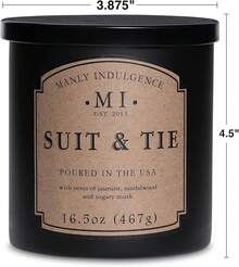 Winters Edge - Velas perfumadas para hombres, mecha de madera de 15 onzas, cera de mezcla de soja premium, quemaduras de 60 horas, velas perfumadas para el hogar, fabricadas en los - Traje y corbata - Ver 5