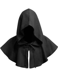 Medieval Hooded Cloak, Renaissance Period Short Hooded Cape, , Party Dress