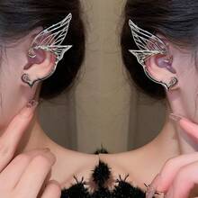 2 件蝴蝶精灵仙女耳挂，节日服装角色扮演耳朵装饰，万圣节角色扮演，无需耳孔即可佩戴的耳钉，精灵耳朵轮廓创意耳挂，黑暗仙女耳朵。 - 彩色 - 查看 3