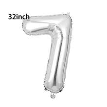 1 个 32/40 英寸银色纯色铝箔数字气球，0-9 大尺寸涤纶数字气球，装饰气球，可重复使用，适用于生日装饰、派对装饰、周年纪念、房间装饰、结婚纪念日、派对用品