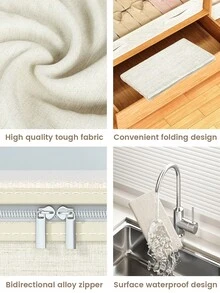 1PC Foldable Beige Cotton Linen Transparent Bed Bottom Storage Bag, Fully Utilizing The Space Under The Bed, Toy Storage, Shoe Cabinet Storage, Cabinet Top Storage Bag, Graduation Gift Storage Bag, Party Gift Storage Bag - Beige - View 8