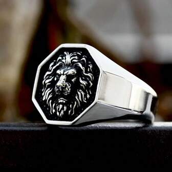 1pc Unique Fashion Bestselling Stainless Steel Lion Shaped Ring, Suitable For Gifting To Friends, Colleagues, Parents, Boyfriend/Girlfriend, Couples