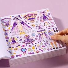 1/2/3/4 Libro de 18 pegatinas brillantes aleatorias para vestir, pegatinas de princesa hechas a mano para manualidades y puzzles, pegatinas de maquillaje, súper gruesas, materiales para libros de arte, pegatinas decorativas, castillo, magia, vitalidad, cuatro estilos de princesa, pegatinas de burbujas, pegatinas casuales Pukkuri hechas a mano, fáciles de llevar, adecuadas para pasar el tiempo ocioso y aburrido, una buena opción para regalar a amigos y novias, regalos para fiestas de Halloween y Navidad