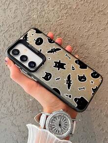 Halloween Pumpkin & Bat Illustration Protective Phone Case, Creative Gift For Kids, Suitable For Samsung A33(5G)/A32(4G)/A52(5G 4G)/S20FE/S21FE/A14(4G 5G)/S23/S23 PLUS/S23 ULTRA/S23 FE/A55 5G/S24/S24 PLUS/S24 ULTRA/A05/A05s/A15(4G 5G), Infinix Hot 30, Note 30, Note 40 4G, Note 40 Pro, Note 40 Pro 5G, Smart 8, Hot 40 Pro, Vivo Y02, Y02s, Y03, Y18 4G, Y17s, Y20, Y21