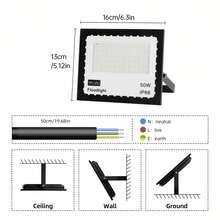 IP66 Dust-Proof Spotlight, LED Outdoor Floodlight, IPXX Aluminum Material, Cool White 30W 50W 100W Flood Light, 6000K; Suitable For Backyard, Driveway, Garage, Corridor, Garden, Construction Site - Cool White - View 14