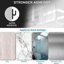 Adhesive Shower Caddy, 5 Pack Rustproof Stainless Steel Bath Organizers With Large Capacity, No Drilling Shelves For Bathroom Storage & Home Decor - trắng - Xem 6