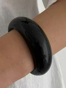 1pc/3pcs Set Vintage Exaggerated Bohemian Thick Wide Acrylic Bangle Bracelet, Stainless Steel Gold Jewelry, Luxurious Casual Party Women Couples Wedding Holiday Fashion Versatile Stainless Steel Bracelet Jewelry Gift (Bracelet Material And Color Subject To Actual Item)