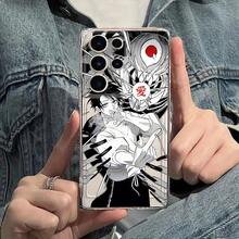 Una funda de teléfono suave y transparente de diseño creativo con un chico anime negro y blanco súper delgado, compatible con Samsung Galaxy S25 Edge, S24, S23, S22, S21, S20, S10 FE, Note20 y 10 Ultra Plus para 4G y 5G. - Mezcla de colores - Ver 2